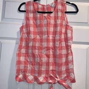 Pink plaid j crew shirt